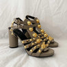 Balenciaga Grey Leather Arena Embellished Sandal Heels, 38 - BOPF | Business of Preloved Fashion