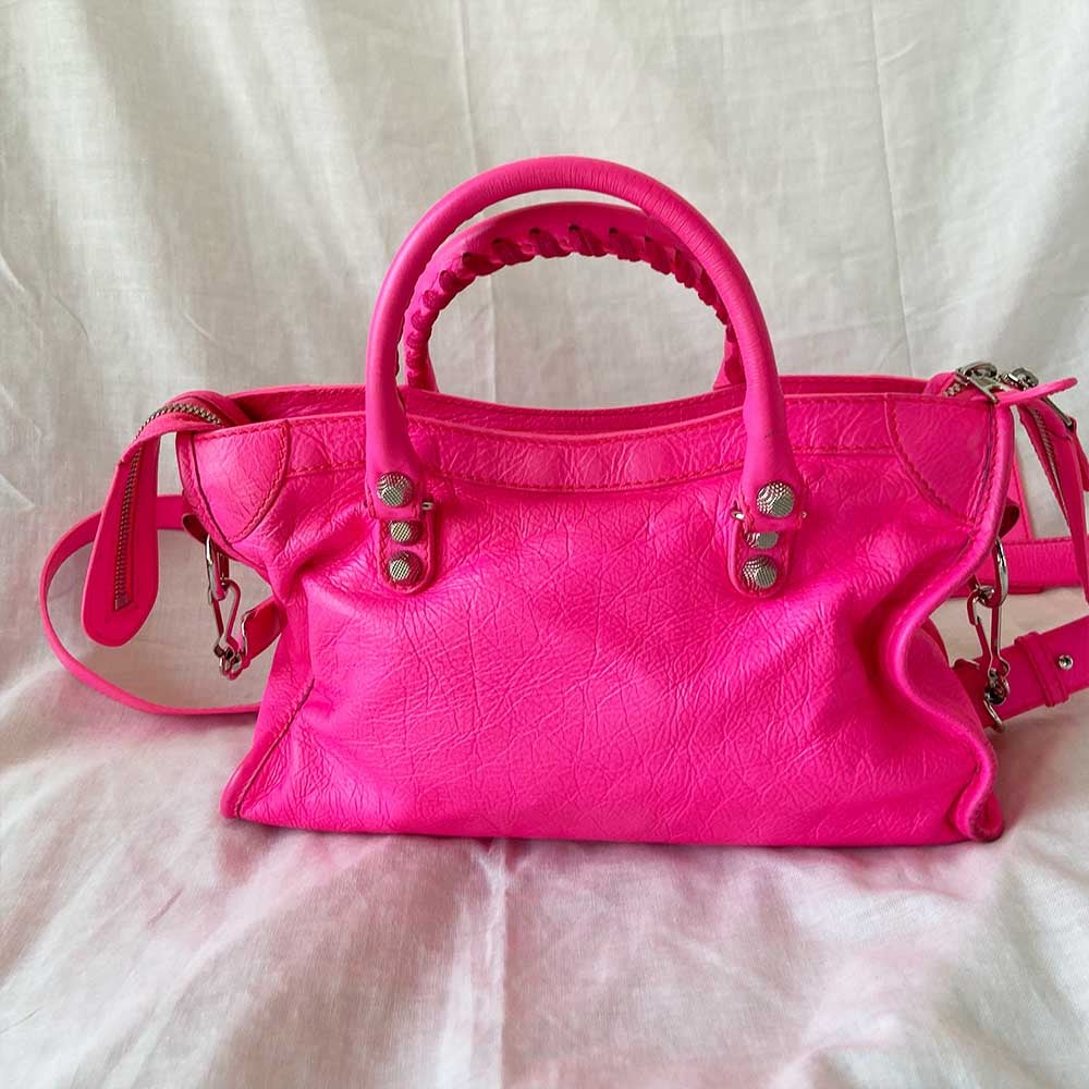Balenciaga Hot Pink Leather Mini Classic City Bag - BOPF