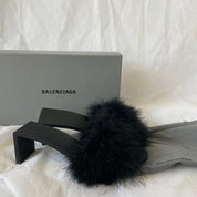 Balenciaga Mono feather-embellished satin mules, 39 - BOPF | Business of Preloved Fashion