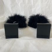Balenciaga Mono feather-embellished satin mules, 39 - BOPF | Business of Preloved Fashion