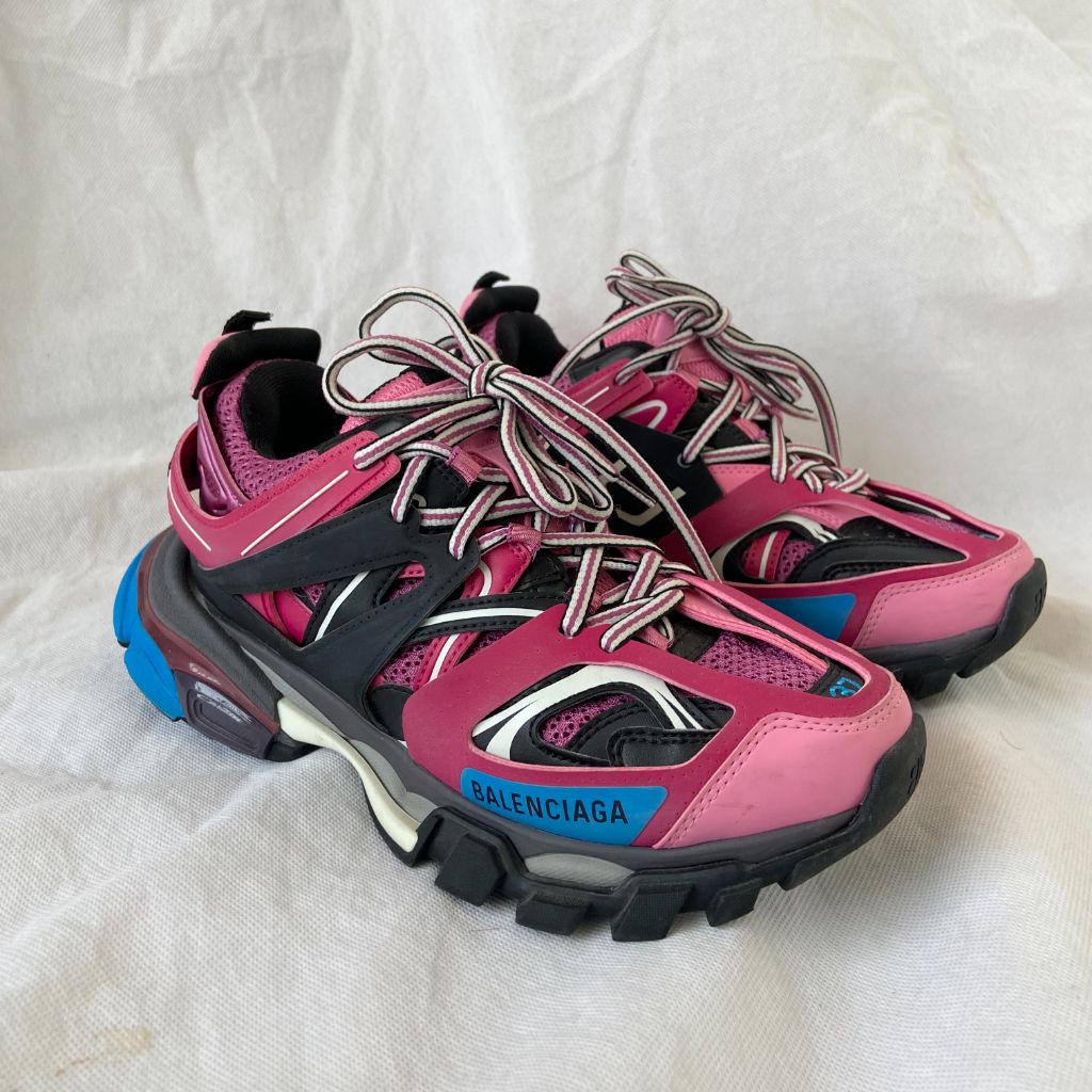 Balenciaga  Shoes  Balenciaga Tennis Track Shoes Pink Black Blue Womens  Size 7  Poshmark
