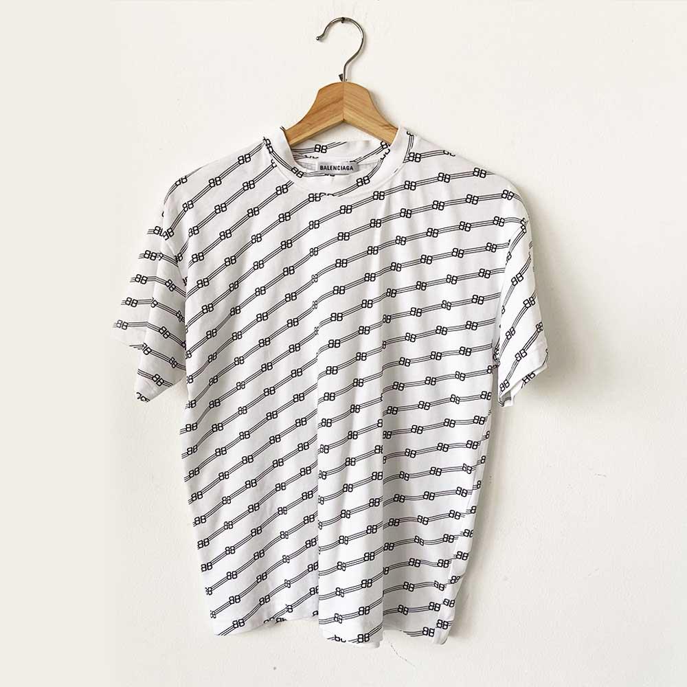 Balenciaga White Logo T Shirt (Men's) - BOPF | Business of Preloved Fashion