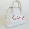 Balenciaga White Mini Ville Bag with Red Logo - BOPF | Business of Preloved Fashion