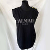 Balmain Black Sleeveless Crystal Logo Tank Top - BOPF | Business of Preloved Fashion