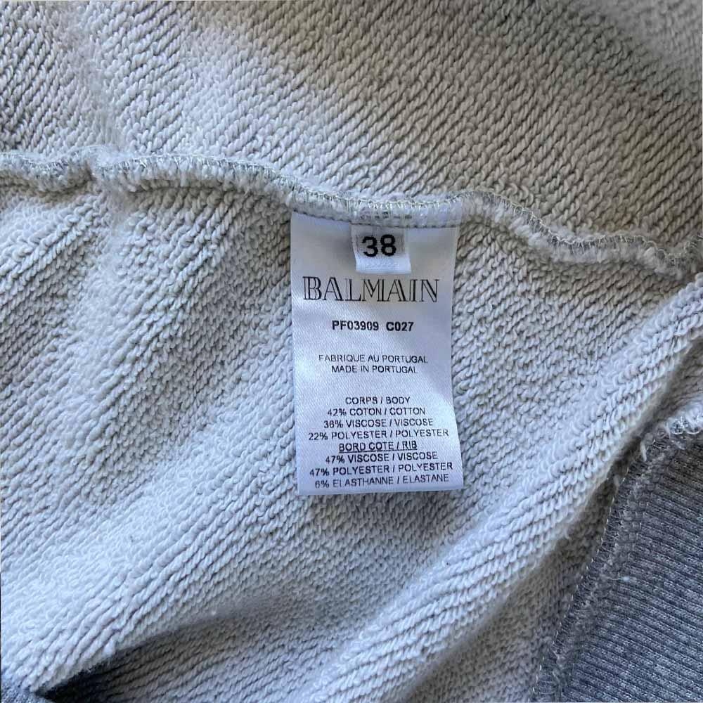 Balmain Grey medallion logo sweatshirt - BOPF | Business of Preloved Fashion