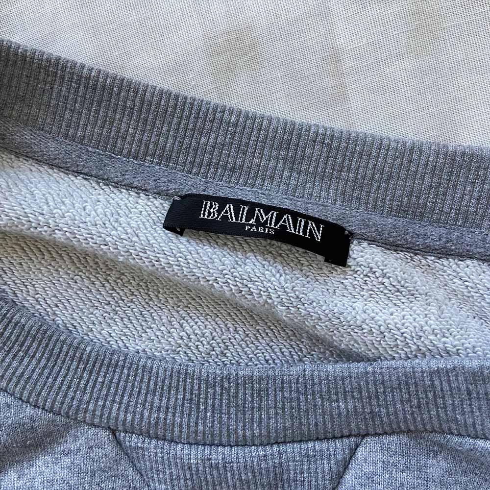 Balmain Grey medallion logo sweatshirt - BOPF | Business of Preloved Fashion
