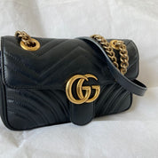 Black Gucci Gucci black mini marmont bag with gold hardware, Medium - BOPF | Business of Preloved Fashion