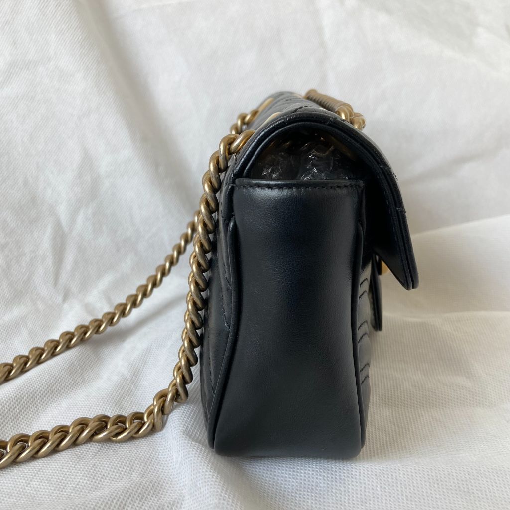 Black Gucci Gucci black mini marmont bag with gold hardware, Medium - BOPF | Business of Preloved Fashion