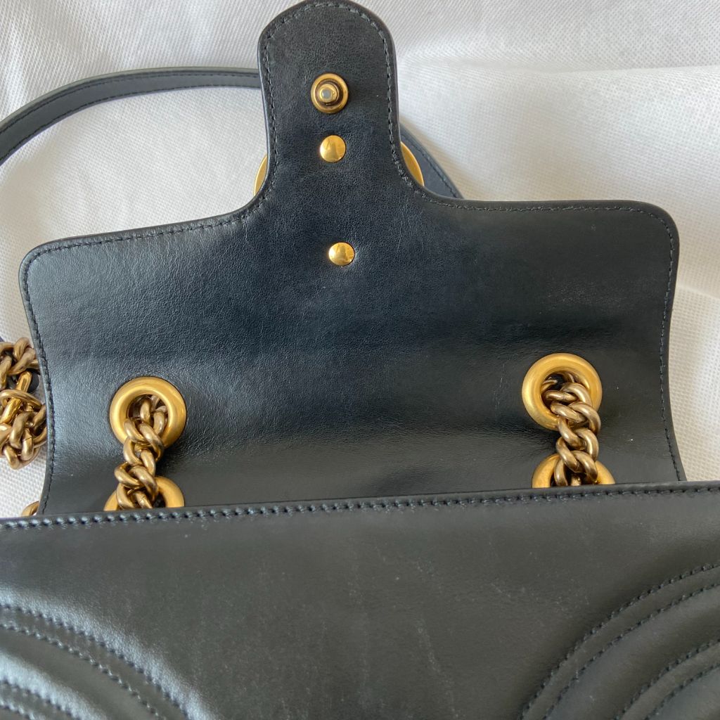 Black Gucci Gucci black mini marmont bag with gold hardware, Medium - BOPF | Business of Preloved Fashion