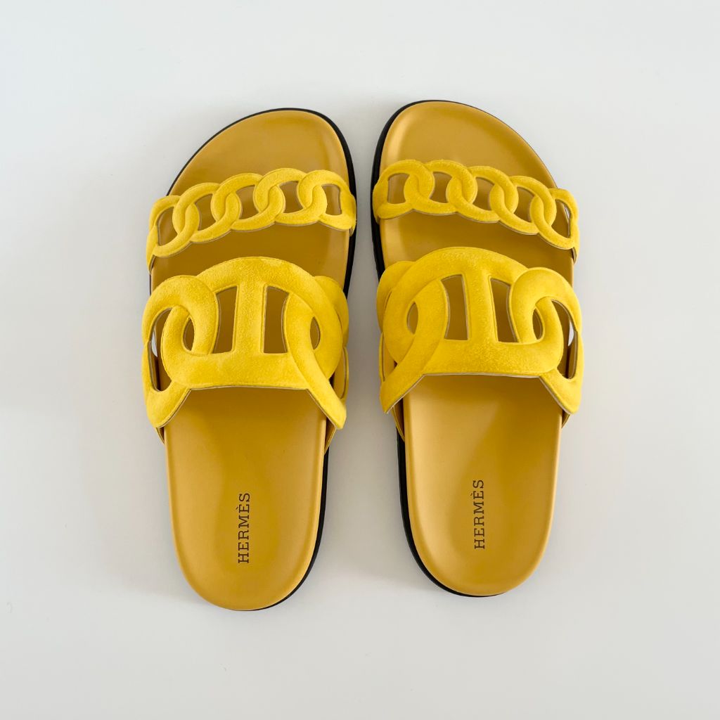 Hermès Yellow Extra Sandals, 40
