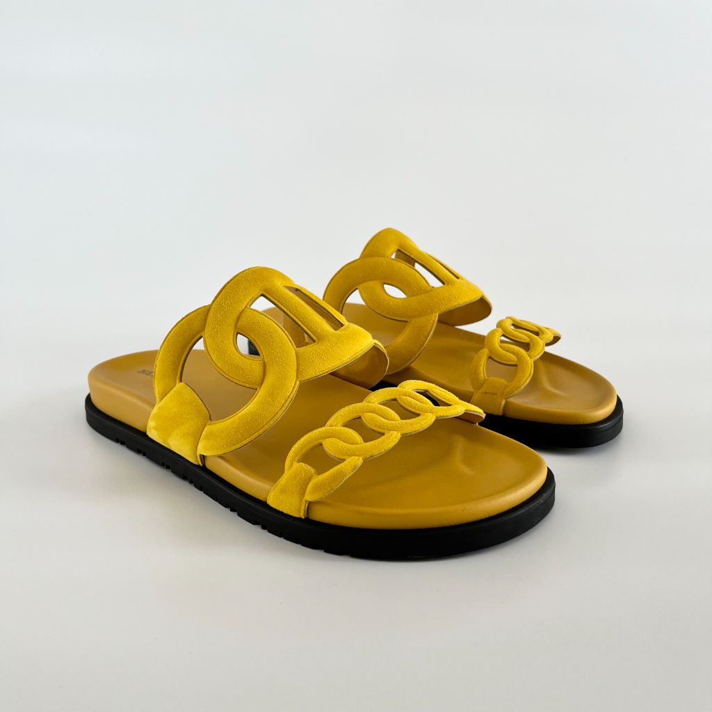 Hermès Yellow Extra Sandals, 40