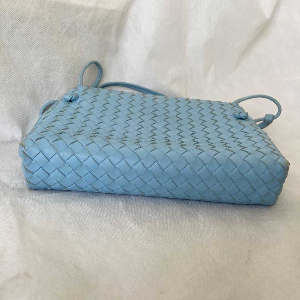 Bottega Veneta Nodini Crossbody Bag Intrecciato Nappa Small Blue 236566106