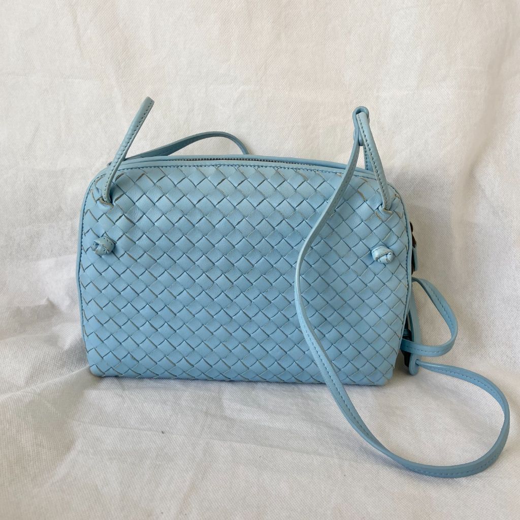 Bottega Veneta Baby Blue Intrecciato Leather Nodini Crossbody Bag - BOPF | Business of Preloved Fashion