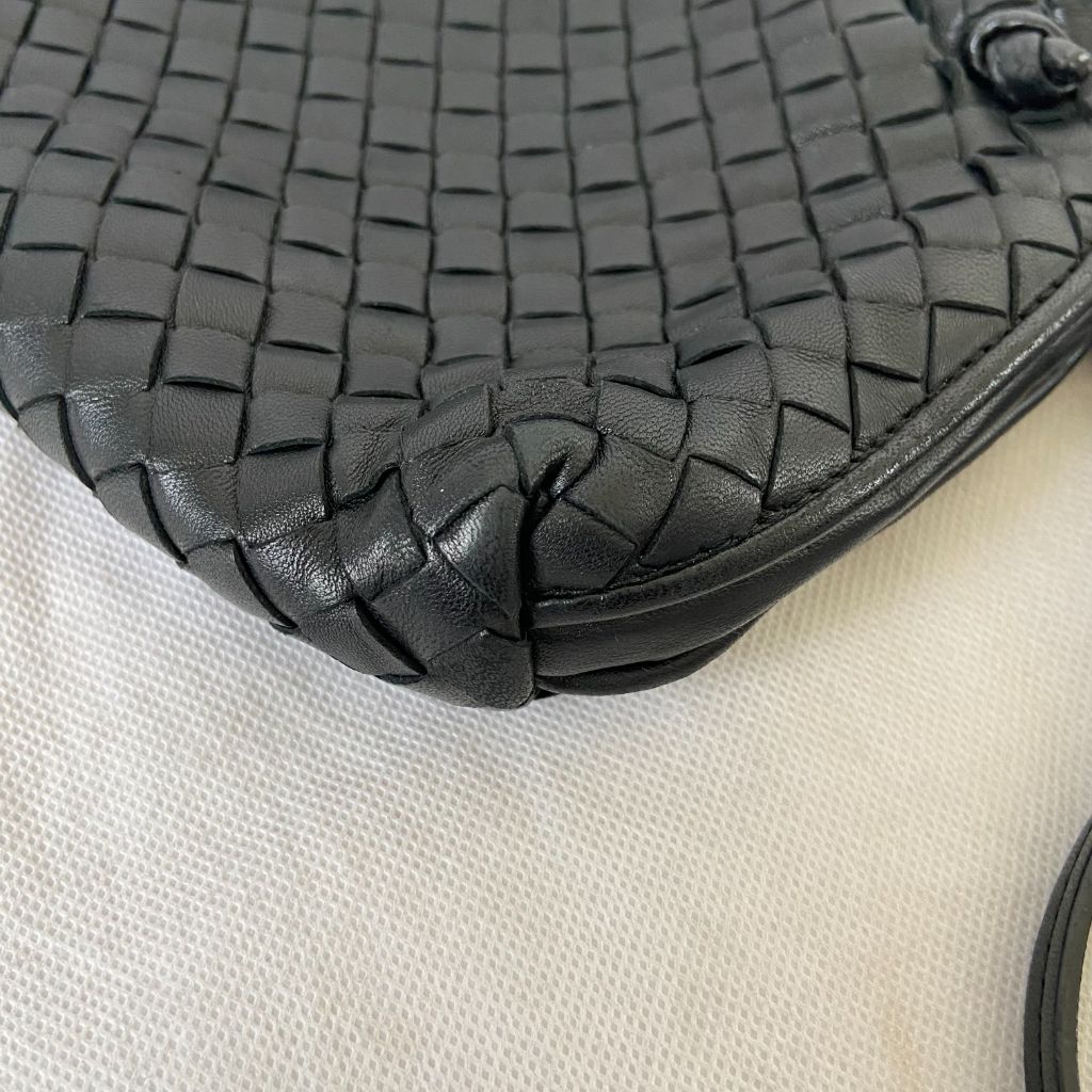 Bottega Veneta Black Intrecciato Leather Nodini Crossbody Bag - BOPF | Business of Preloved Fashion