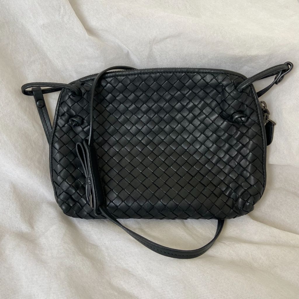 Bottega Veneta Black Intrecciato Leather Nodini Crossbody Bag - BOPF | Business of Preloved Fashion