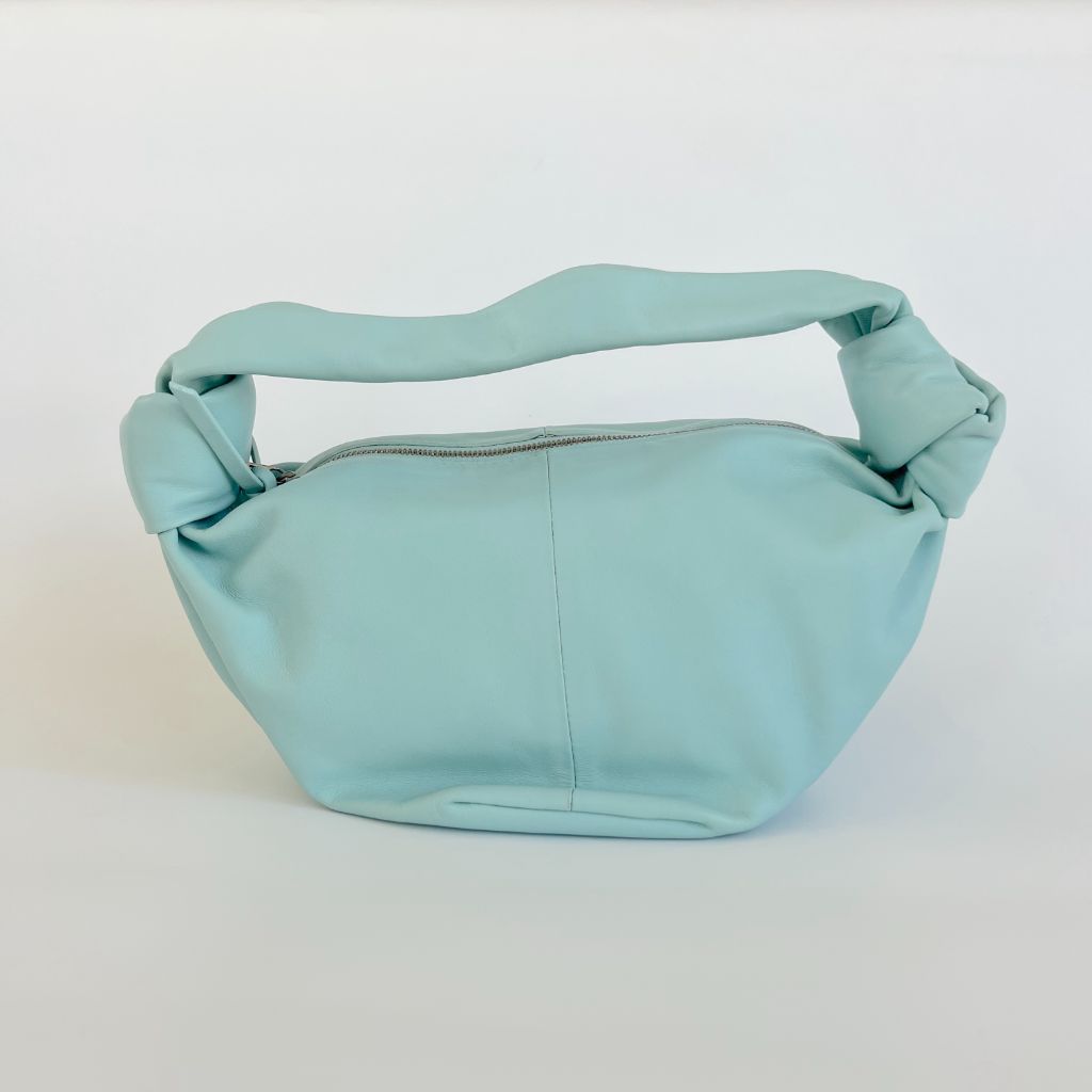 Bottega Veneta Blue Leather Double Knot Hobo - BOPF | Business of Preloved Fashion