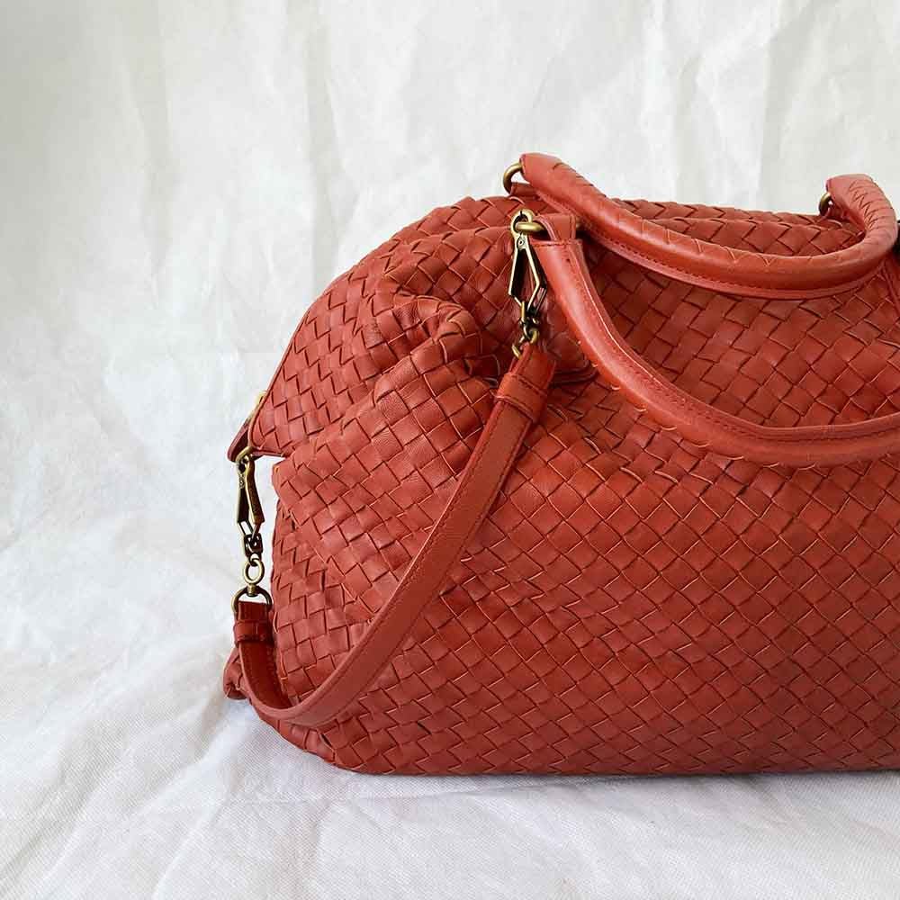 Bottega Veneta Intrecciato Red Large Bag - BOPF | Business of Preloved Fashion