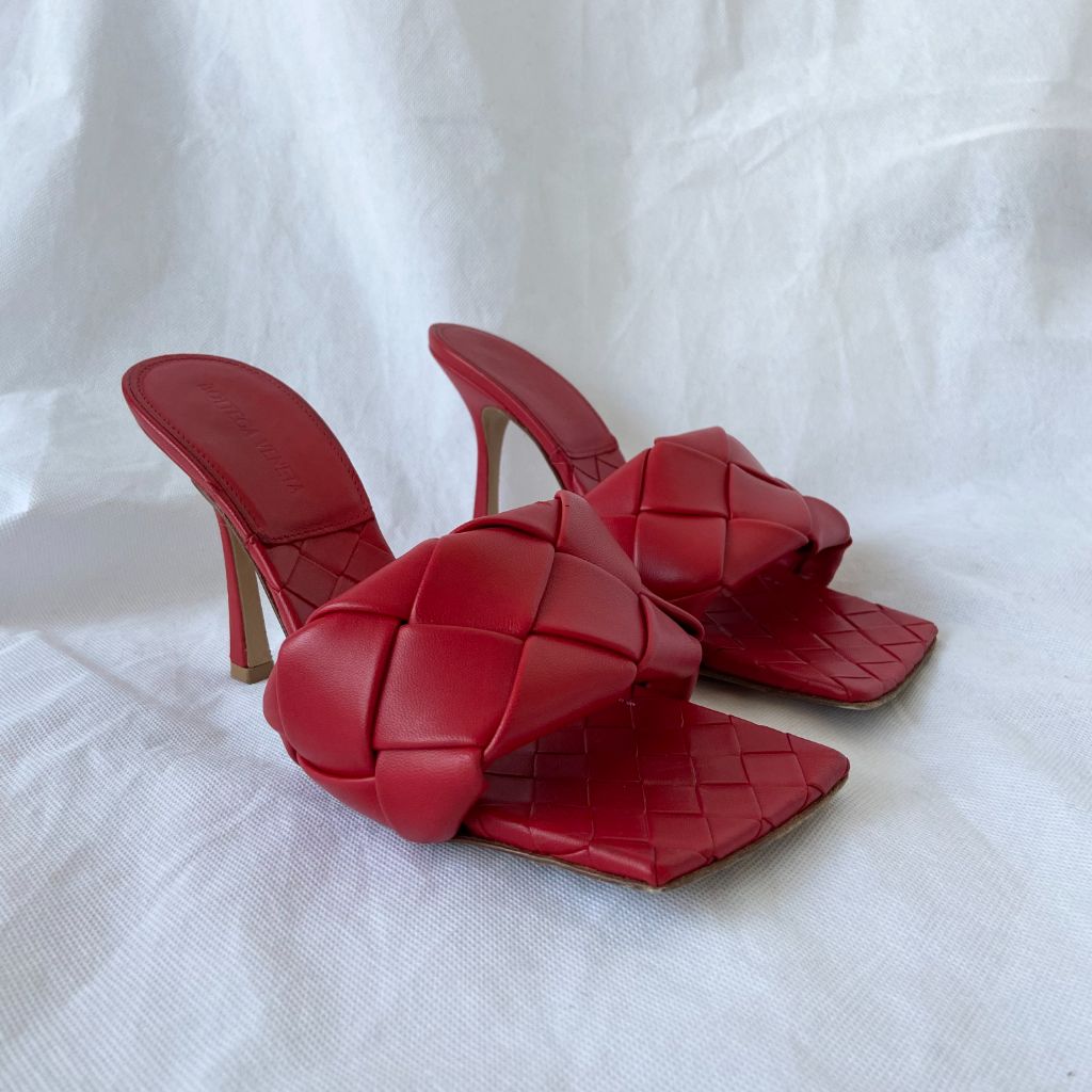 Bottega Veneta Lido Red Sandals, 38.5 - BOPF | Business of Preloved Fashion