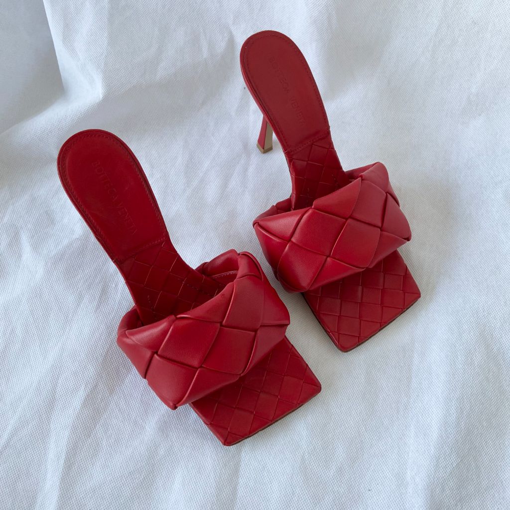 Bottega Veneta Lido Red Sandals, BOPF Business of