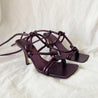 Bottega Veneta Metallic Purple Leather Knot Sandals, 38.5 - BOPF | Business of Preloved Fashion