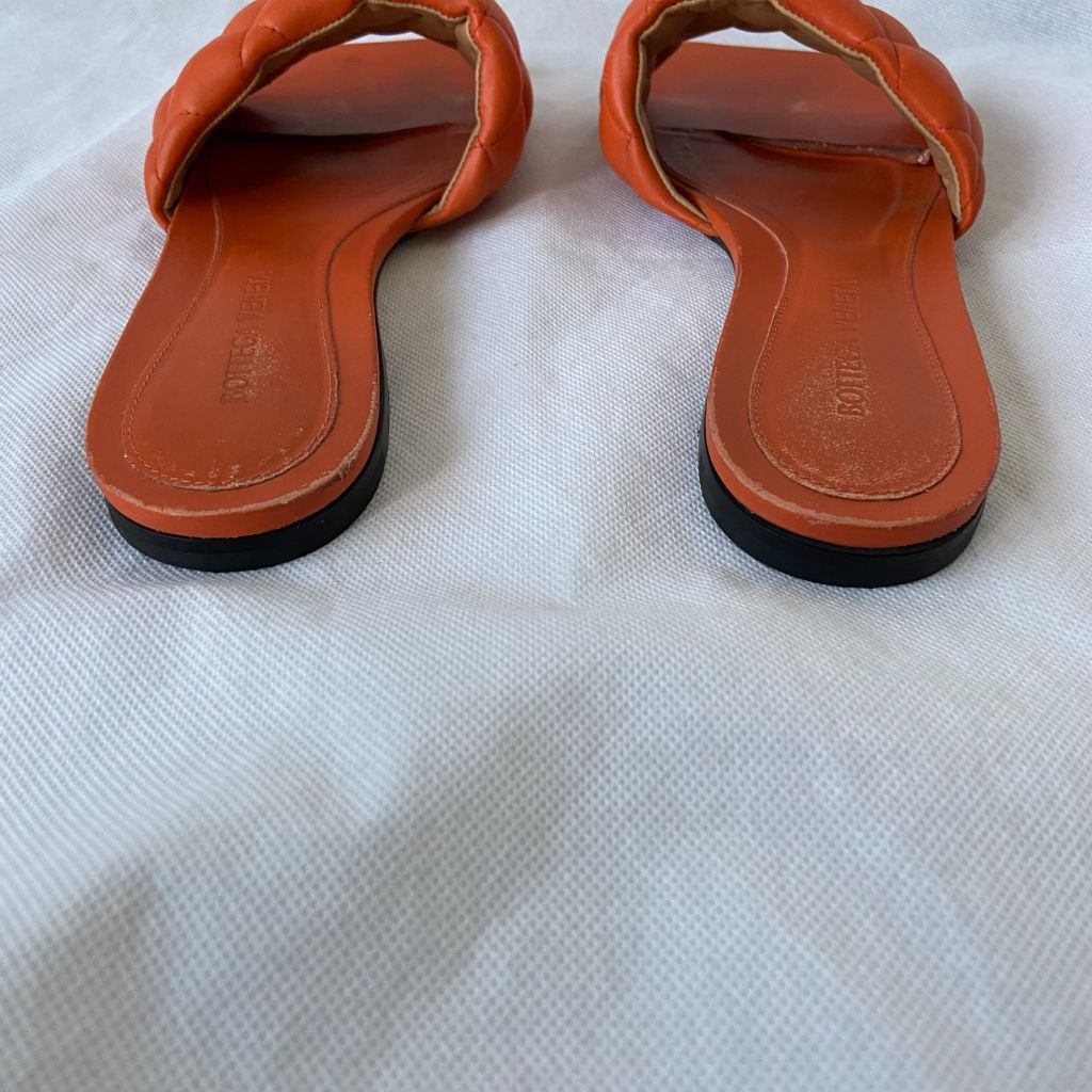 Bottega Veneta Orange Square Toe Flats, 37.5 - BOPF | Business of Preloved Fashion