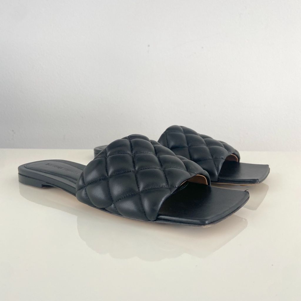 Bottega Veneta quilted slides, 37.5 - BOPF | Business of Preloved Fashion