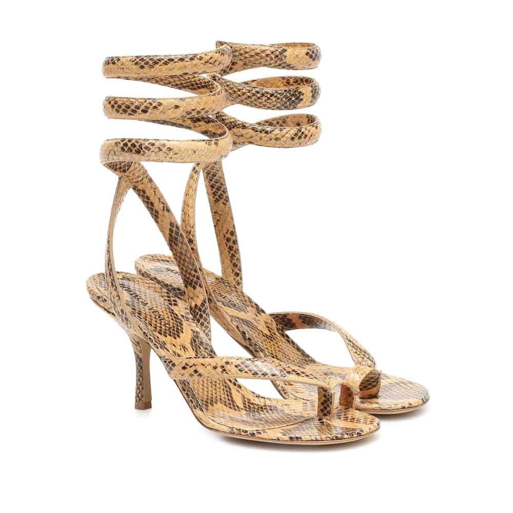 Bottega Veneta spiral python effect sandals, 38 - BOPF | Business of Preloved Fashion