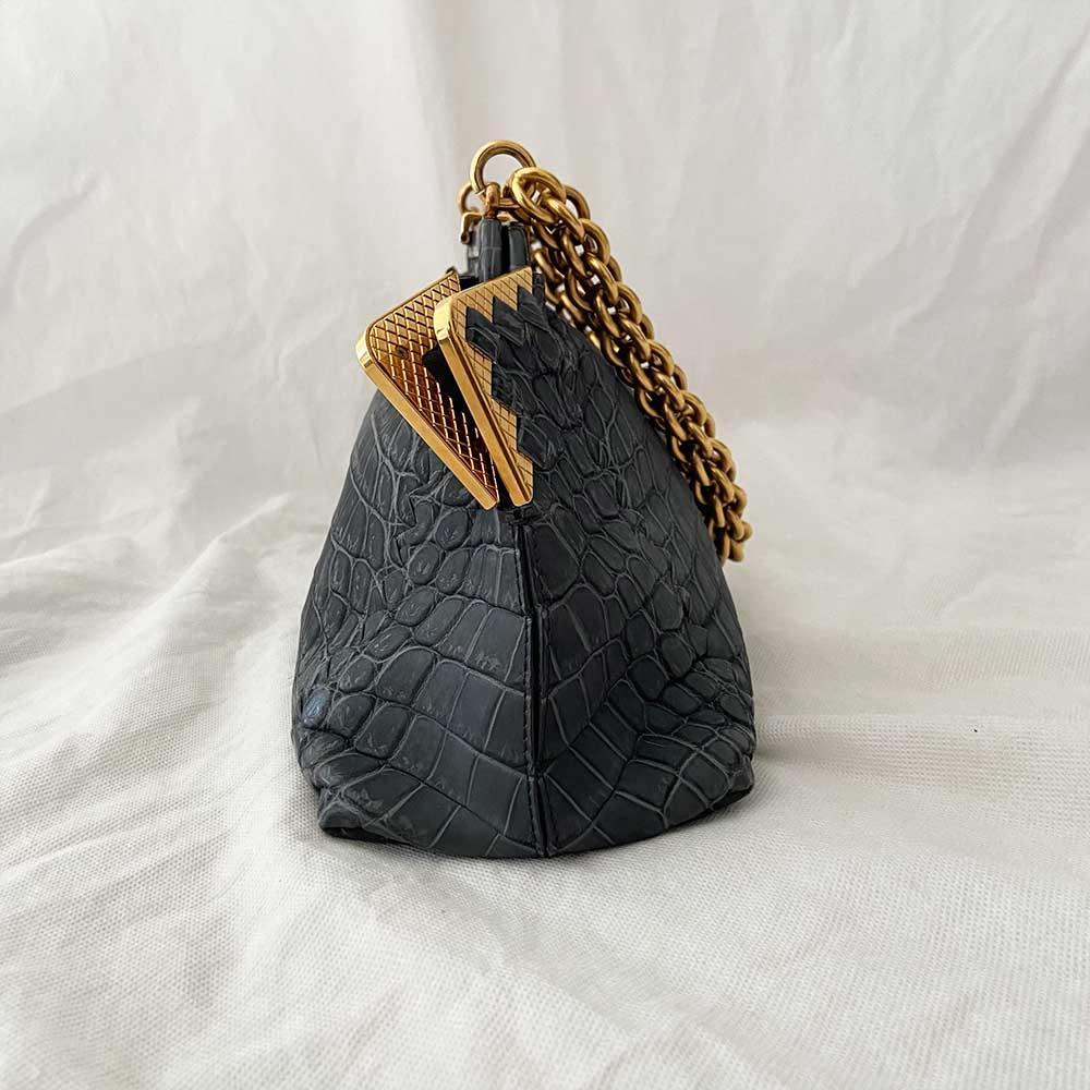 Bottega Veneta Vendome Sable Ardoise Crocodile Shoulder Bag - BOPF | Business of Preloved Fashion
