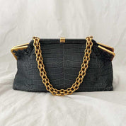 Bottega Veneta Vendome Sable Ardoise Crocodile Shoulder Bag - BOPF | Business of Preloved Fashion