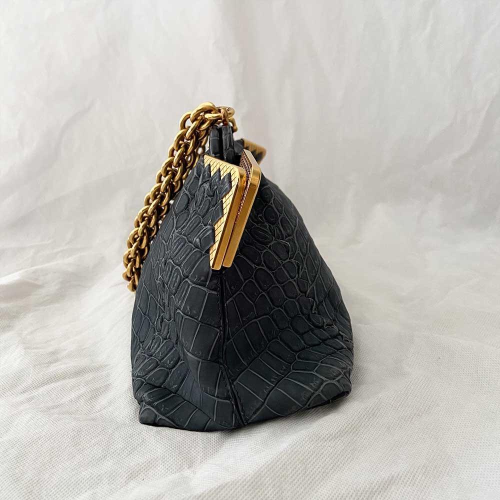 Bottega Veneta Vendome Sable Ardoise Crocodile Shoulder Bag - BOPF | Business of Preloved Fashion