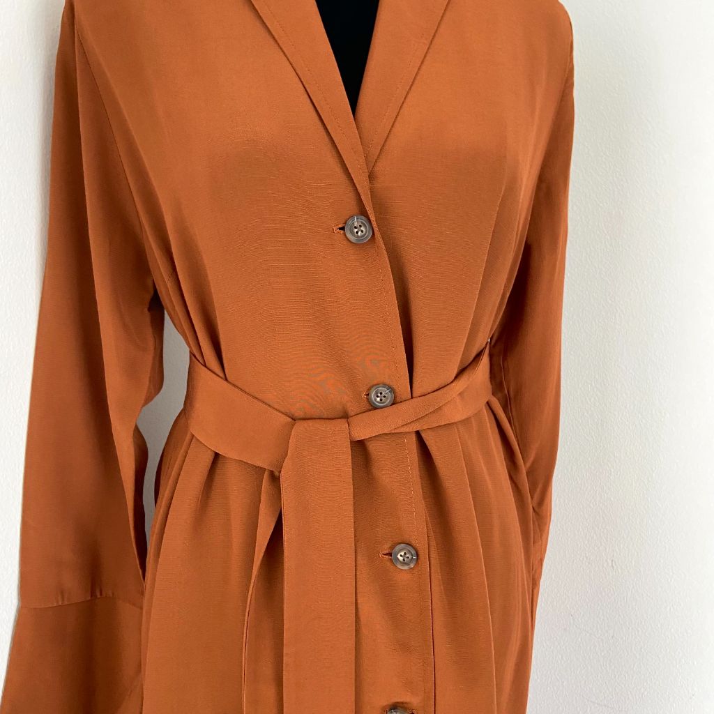 Bouguessa Brown Button Down Belted Dress - BOPF | Business of Preloved Fashion