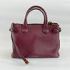 Burberry Burgundy Leather and House Check Canvas Medium Banner Tote - BOPF | Business of Preloved Fashion