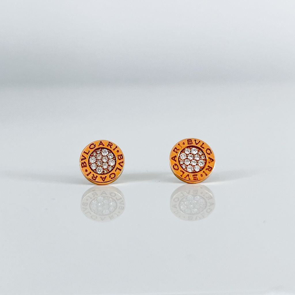 Bvlgari Bvlgari Diamonds 18k Rose Gold Stud Earrings - BOPF | Business of Preloved Fashion