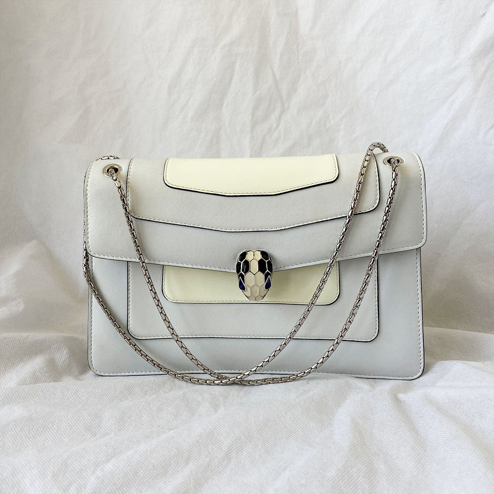 Bvlgari Cream Leather Medium Serpenti Forever Shoulder Bag - BOPF | Business of Preloved Fashion