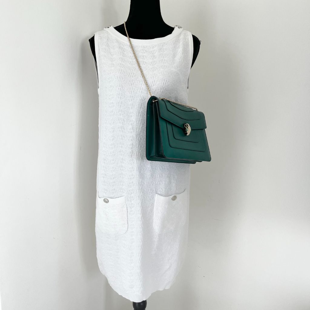 Bvlgari Emerald Green Leather Medium Serpenti Forever Shoulder Bag - BOPF | Business of Preloved Fashion
