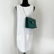 Bvlgari Emerald Green Leather Medium Serpenti Forever Shoulder Bag - BOPF | Business of Preloved Fashion