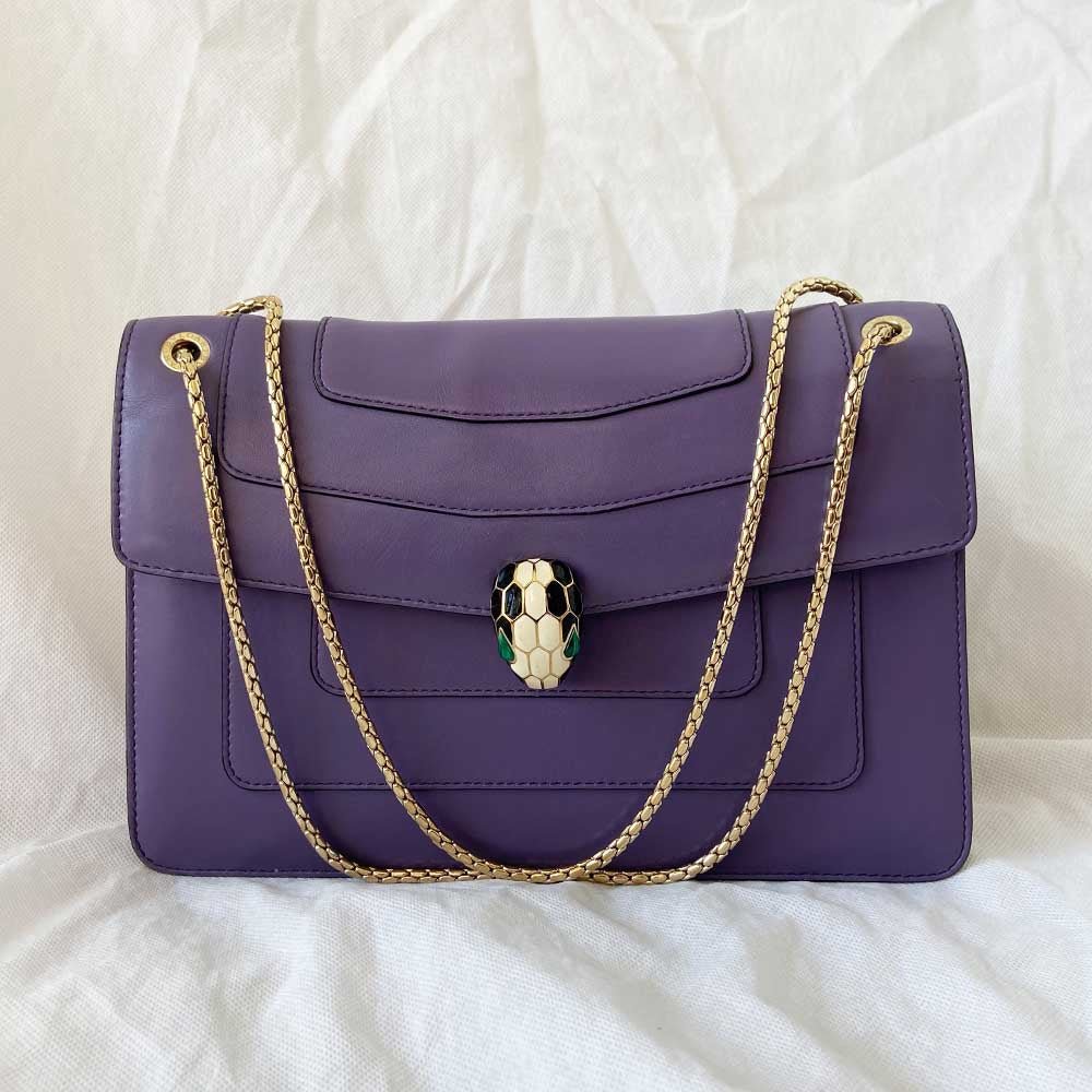 Bvlgari Purple Leather Medium Serpenti Forever Shoulder Bag - BOPF | Business of Preloved Fashion