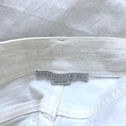 Stella McCartney white denim shorts with frayed edges