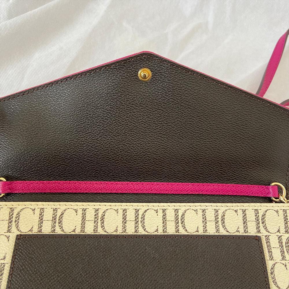 Carolina Herrera Monogram Coated Canvas & Leather Wallet on chain - BOPF | Business of Preloved Fashion