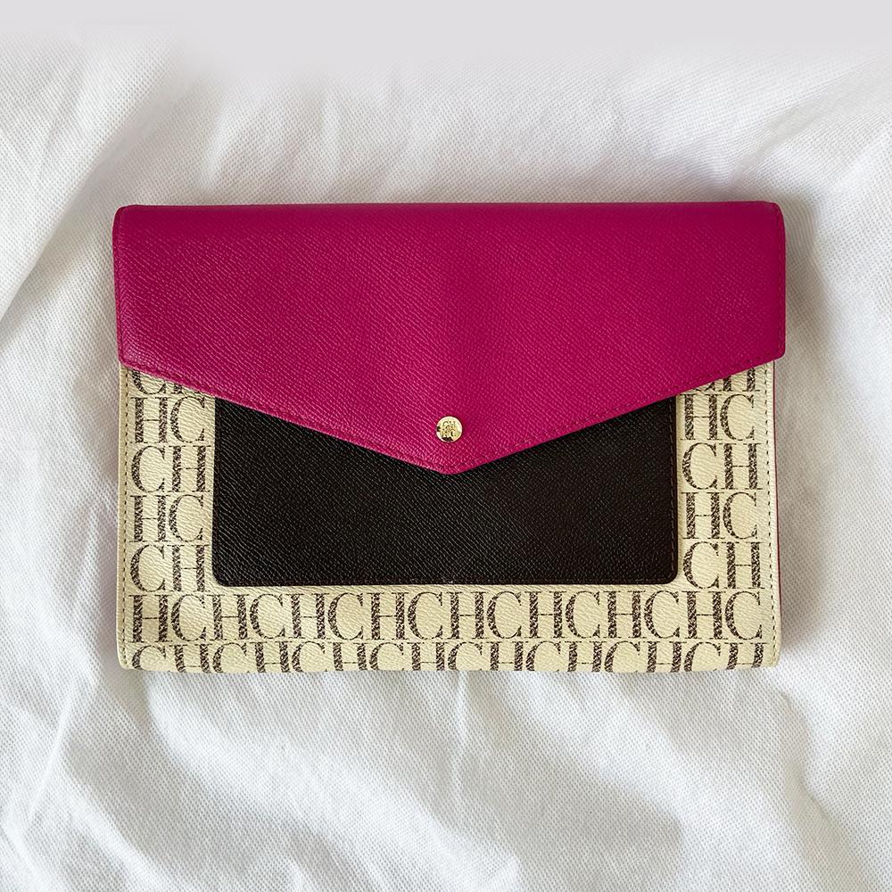 Carolina Herrera Monogram Coated Canvas & Leather Wallet on chain - BOPF | Business of Preloved Fashion