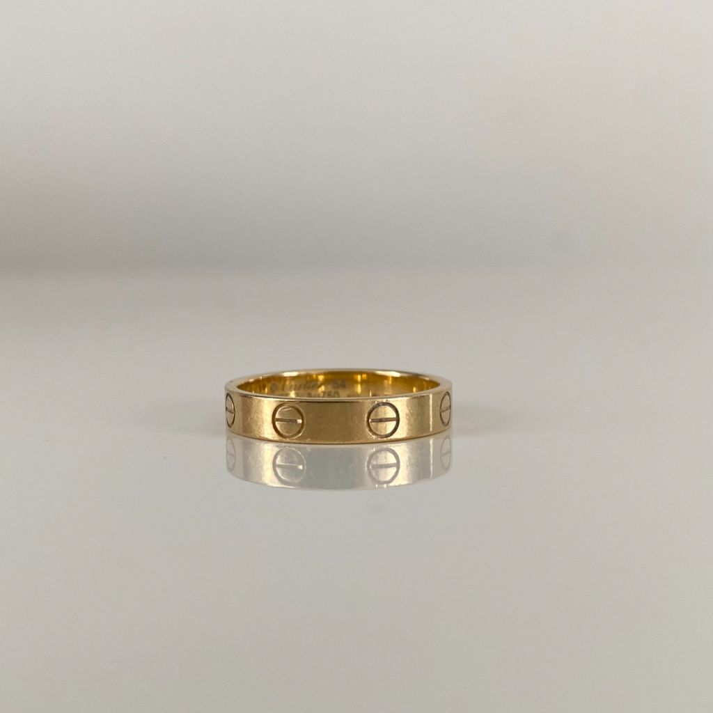 Cartier Love Ring Thin Wedding Band In 18k Yellow Gold, Size 55 (R-67) -  Brilliance Jewels