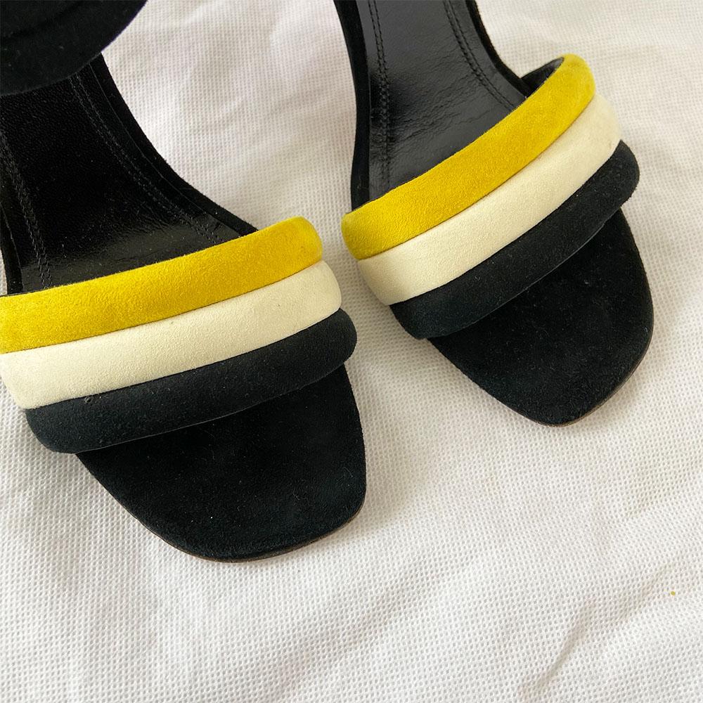 Celine Black and Yellow Suede Sandal 41 BOPF Business