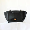 Celine Black Croc Embossed Leather and Suede Medium Trapeze Bag - BOPF | Business of Preloved Fashion