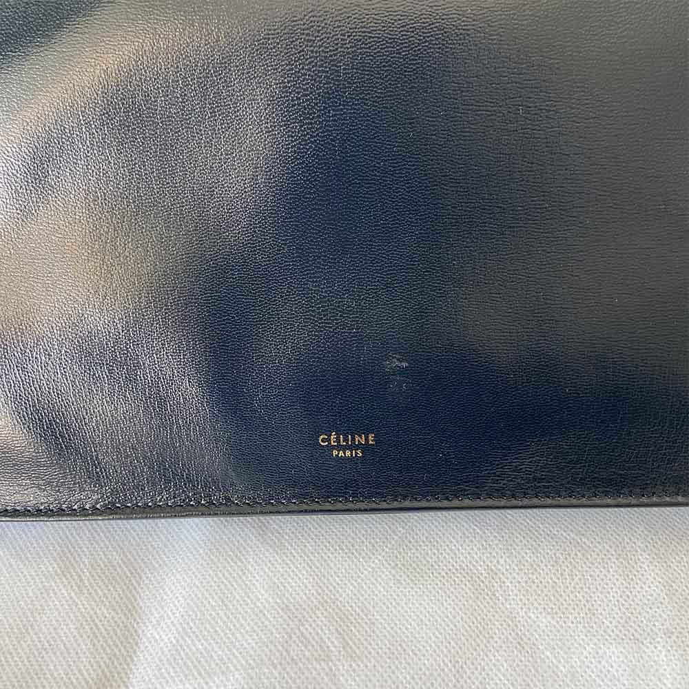 Celine Black Leather Medium Clasp Top Handle Bag - BOPF | Business of Preloved Fashion