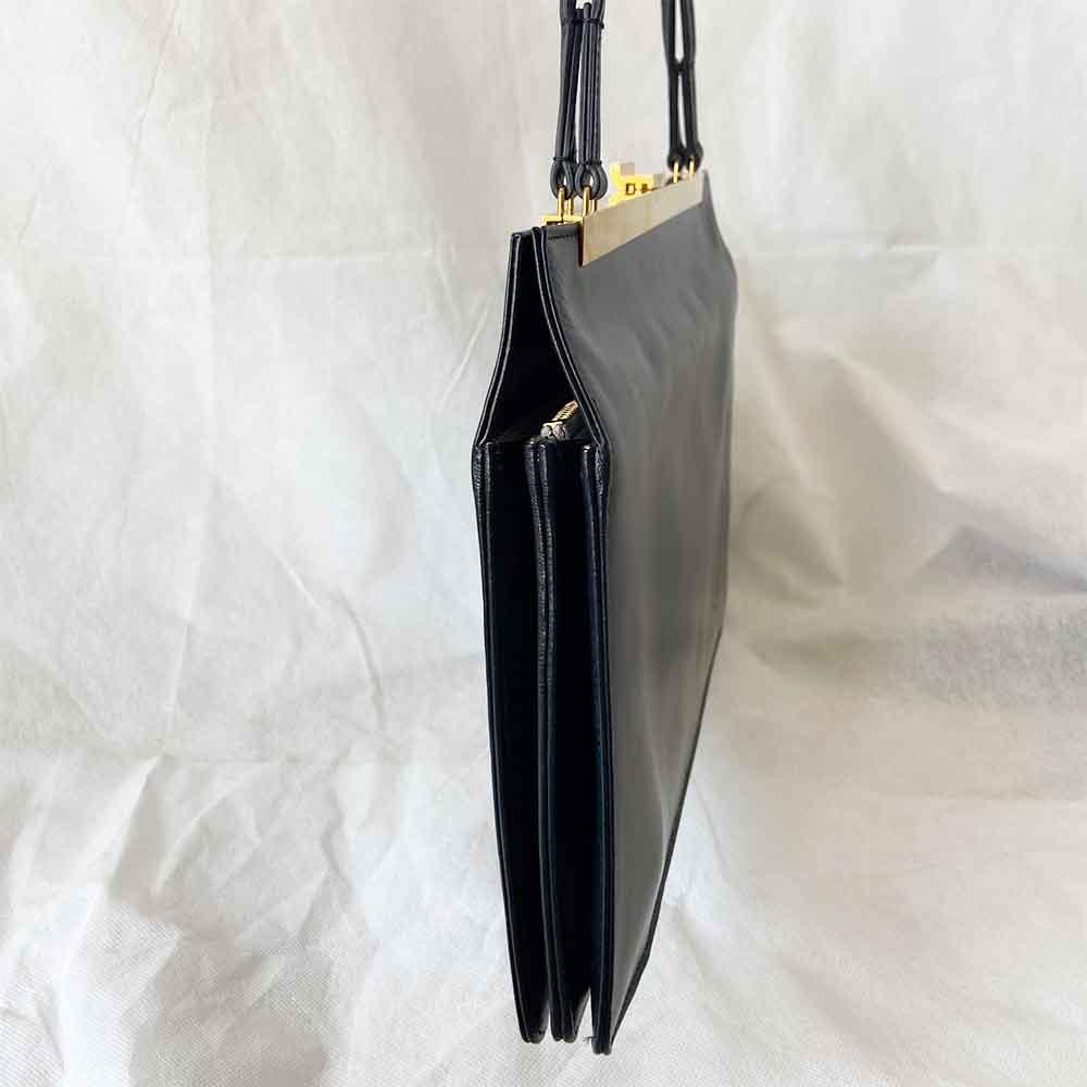 Celine Black Leather Medium Clasp Top Handle Bag - BOPF | Business of Preloved Fashion