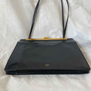 Celine Black Leather Medium Clasp Top Handle Bag - BOPF | Business of Preloved Fashion