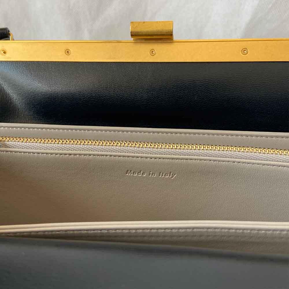 Celine Black Leather Medium Clasp Top Handle Bag - BOPF | Business of Preloved Fashion