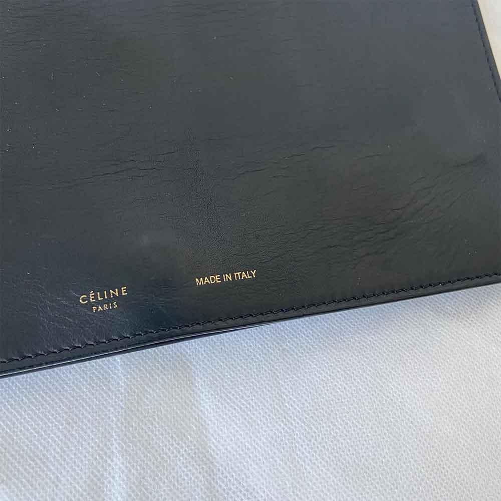 Celine Black Leather Top Handle Clutch - BOPF | Business of Preloved Fashion