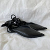 Celine Black Leather V Neck Pointed Ankle Wrap Mules, 38.5 - BOPF | Business of Preloved Fashion