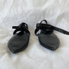 Celine Black Leather V Neck Pointed Ankle Wrap Mules, 38.5 - BOPF | Business of Preloved Fashion